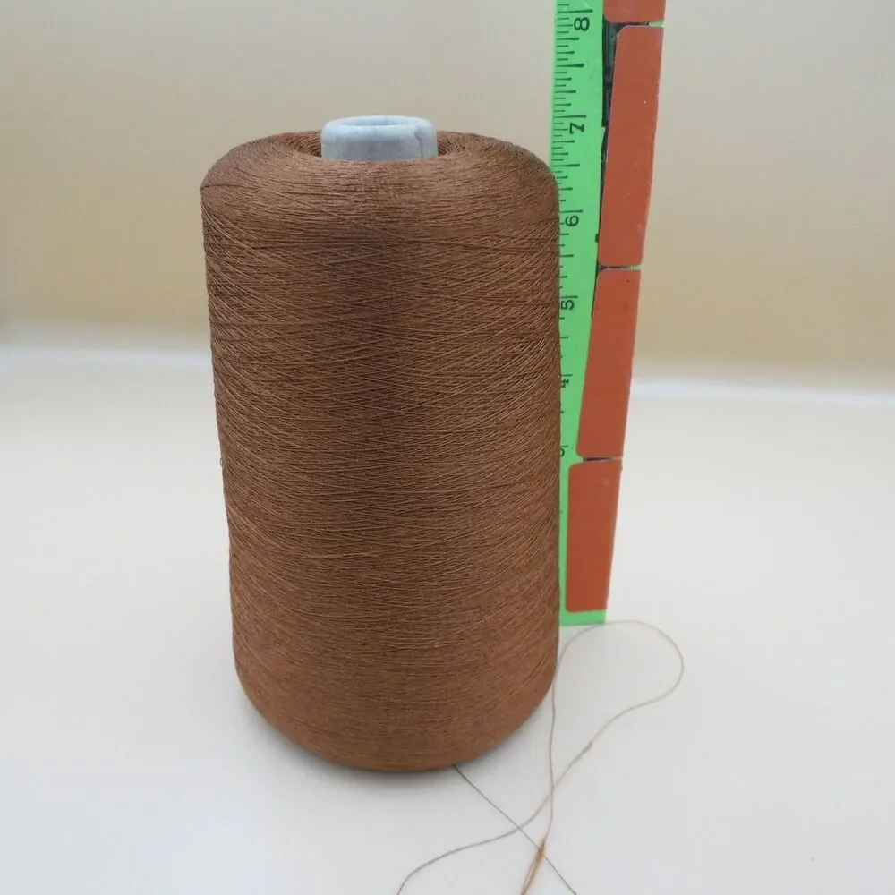 Burke Mills 135/2 Poly Sewing Thread Cone Medium Brown 603gr High Sheen